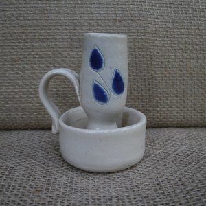 Vintage Williamsburg Salt Glaze Pottery Candle Holder